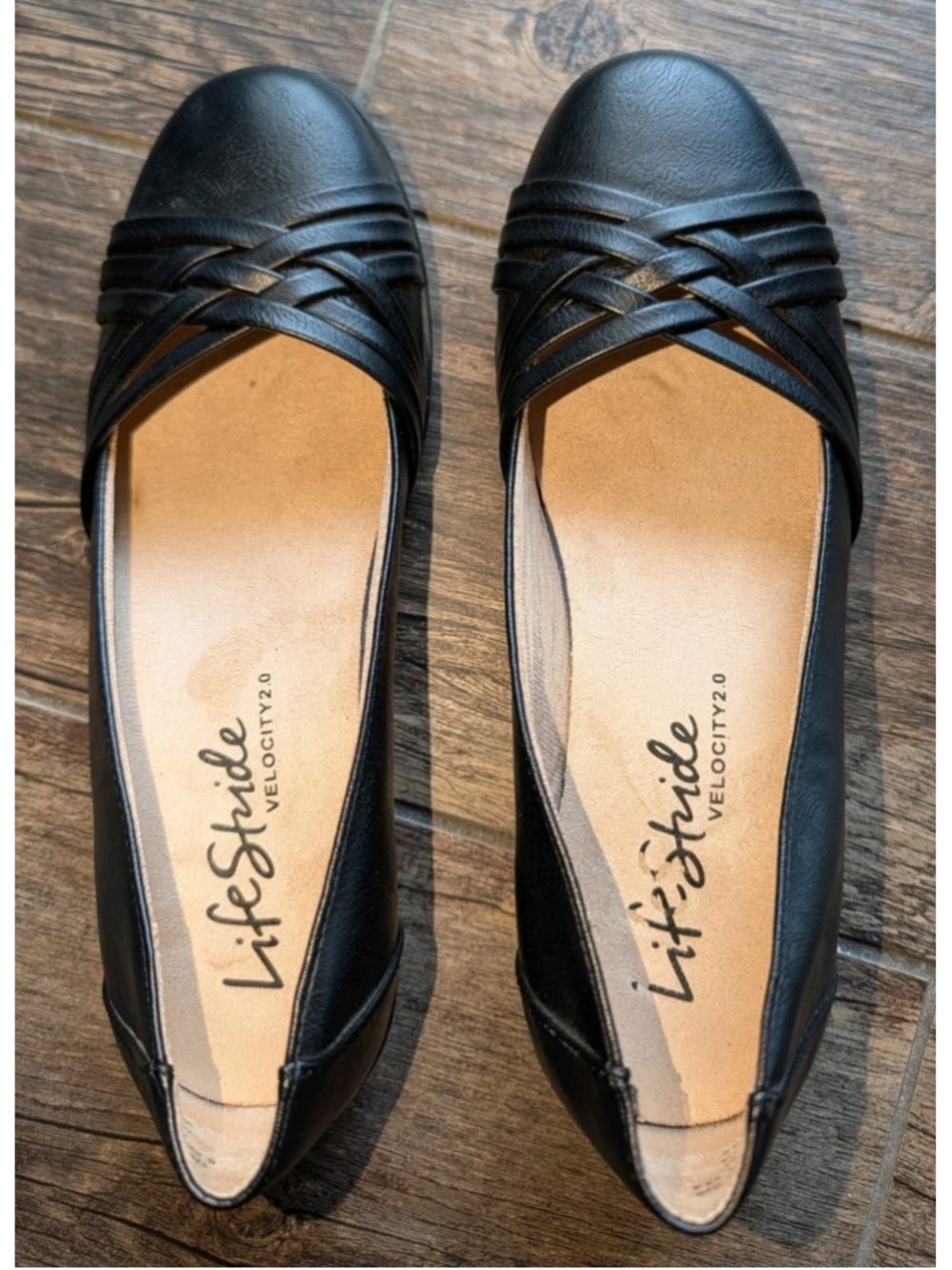 LifeStride Womens Incredible Comfort Slip On Flats Black Shoes Size 6.5